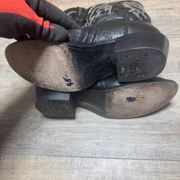 Tony Lama Bonham Black Ostrich Western Boots Men's Size 8 - Picture 4 of 7